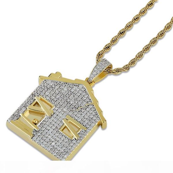 house pendant hip-hop necklace jewelry micro zircons personality explosion in europe and america, Silver
house pendant hip-hop necklace jewelry micro zircons personality explosion in europe and america, Silver