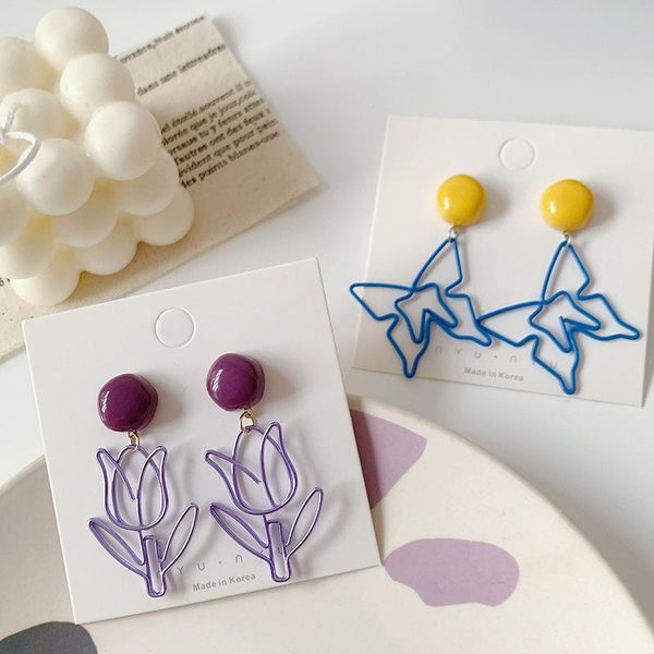 dangle & chandelier korean style purple tulip hollow metal line flower butterfly earrings for women vintage earring jewelry gifts, Silver
dangle & chandelier korean style purple tulip hollow metal line flower butterfly earrings for women vintage earring jewelry gifts, Silver