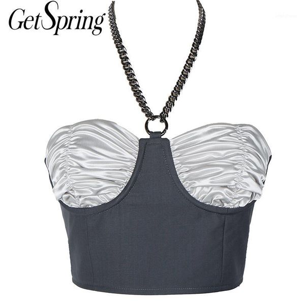 getspring women crop chain patchwork color matching crop vintage off shoulder all match 2020 new fashion1, White
getspring women crop chain patchwork color matching crop vintage off shoulder all match 2020 new fashion1, White