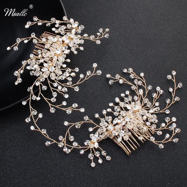 miallo fashion austrian crystal hair combs a pair connected wedding hair clips jewelry accessories women hairpins bride's tiara, Golden;silver
miallo fashion austrian crystal hair combs a pair connected wedding hair clips jewelry accessories women hairpins bride's tiara, Golden;silver