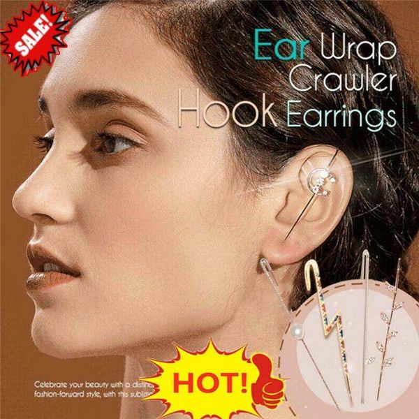 ear wrap crawler hook earrings for women surround auricle diagonal stud copper inlaid zircon piercing earrings jewelry(1 pair), Golden;silver
ear wrap crawler hook earrings for women surround auricle diagonal stud copper inlaid zircon piercing earrings jewelry(1 pair), Golden;silver