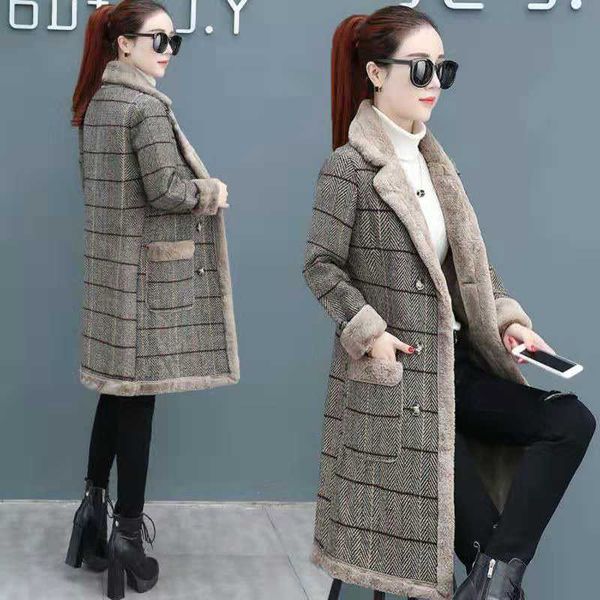 winter women's coat thicken veet mid-length plus size 4xl new popular plaid korean woolen overwear lady l38, Black
winter women's coat thicken veet mid-length plus size 4xl new popular plaid korean woolen overwear lady l38, Black