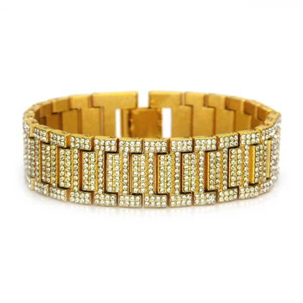 new fashion gold shinny rhinestone link watch band bangle man bracelet hip hop wide mens bangle bracelet silver ornaments, Black
new fashion gold shinny rhinestone link watch band bangle man bracelet hip hop wide mens bangle bracelet silver ornaments, Black