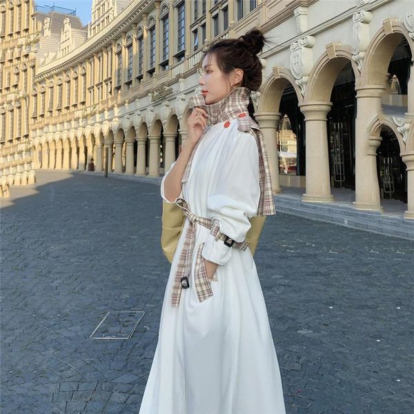 2020 new spring autumn long trench coats for women casual long sleeve with belt windbreaker coat female overcoats g4921, Tan;black
2020 new spring autumn long trench coats for women casual long sleeve with belt windbreaker coat female overcoats g4921, Tan;black