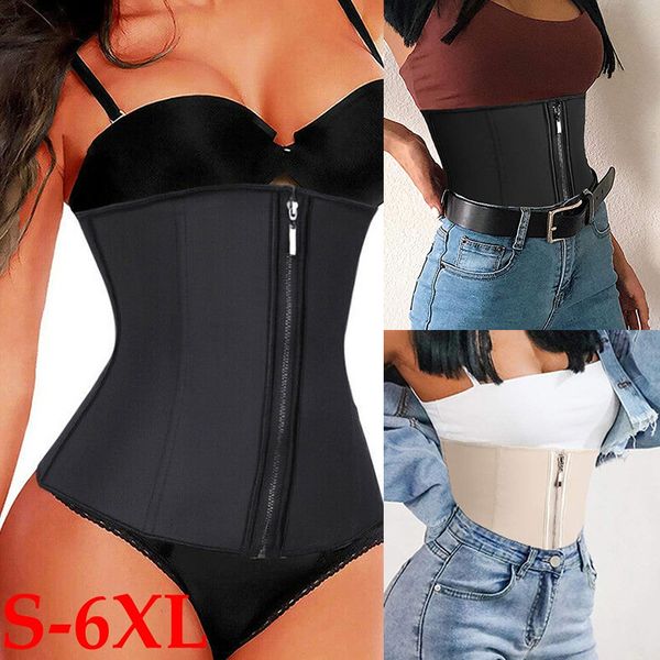 women waist trainer strap corset with zipper 3 hook tummy control full body shaper waist cincher slimming trimmer, Black;white
women waist trainer strap corset with zipper 3 hook tummy control full body shaper waist cincher slimming trimmer, Black;white