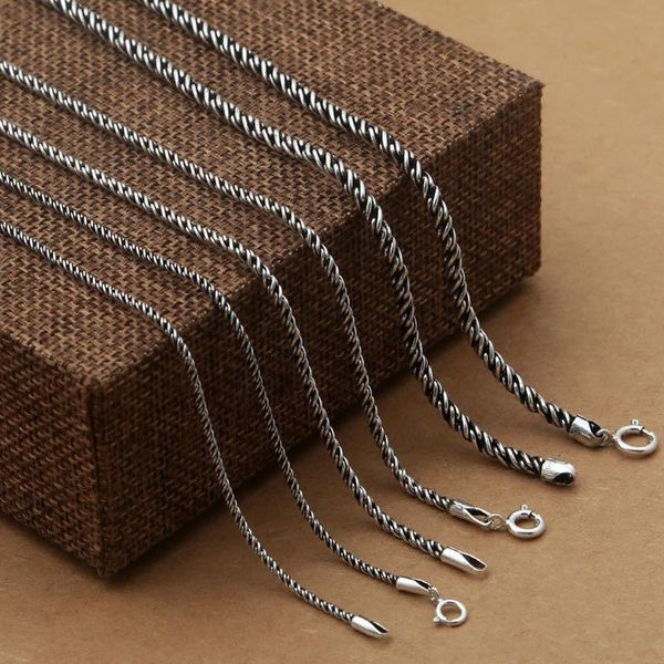 s925 sterling silver jewelry twisted necklace 2/3mm men and women pendant wild chain retro thai silver fine chain 
s925 sterling silver jewelry twisted necklace 2/3mm men and women pendant wild chain retro thai silver fine chain