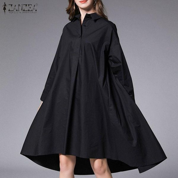 zanzea elegant work shirt dress fashion women spring lapel neck long sleeve a-line sundress solid buttons vestidos plus size, Black;gray
zanzea elegant work shirt dress fashion women spring lapel neck long sleeve a-line sundress solid buttons vestidos plus size, Black;gray