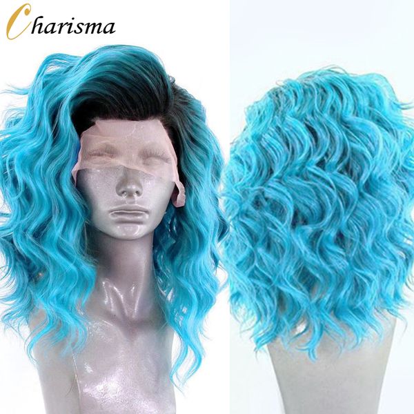 costume accessories short wigs ombre blue synthetic lace front wig black roots short wavy wigs for women high temperature fiber lace wig, Silver
costume accessories short wigs ombre blue synthetic lace front wig black roots short wavy wigs for women high temperature fiber lace wig, Silver
