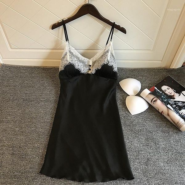 black lady v-neck nightdress lace trim kimono robe gown satin solid sleepwear strap casual home dressing gown1, Black;red
black lady v-neck nightdress lace trim kimono robe gown satin solid sleepwear strap casual home dressing gown1, Black;red