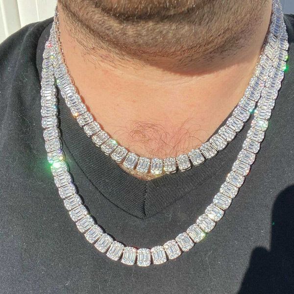 9mm 14k baguette men's gold white plated tennis chain soild real iced diamond hip hop jewelry for men women gifts, Black
9mm 14k baguette men's gold white plated tennis chain soild real iced diamond hip hop jewelry for men women gifts, Black