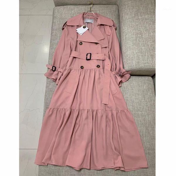 2020 early spring runway design dress style pink trench coat women lapel double breasted slim belt x-long overcoat elegant coats1, Tan;black
2020 early spring runway design dress style pink trench coat women lapel double breasted slim belt x-long overcoat elegant coats1, Tan;black