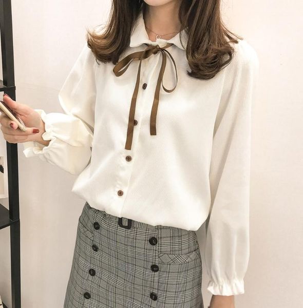 fashion bow lace up blouse casual spring winter ladies solid buttons tunic female women long sleeve shirt blusas pullover1, White
fashion bow lace up blouse casual spring winter ladies solid buttons tunic female women long sleeve shirt blusas pullover1, White