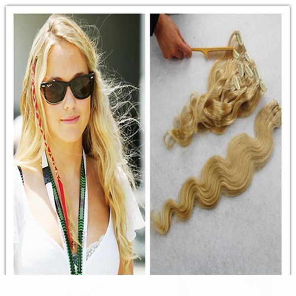 #613 bleach blonde brazilian body wave hair clip in hair extensions 7pcs clip in human hair extensions products, Black;brown
#613 bleach blonde brazilian body wave hair clip in hair extensions 7pcs clip in human hair extensions products, Black;brown