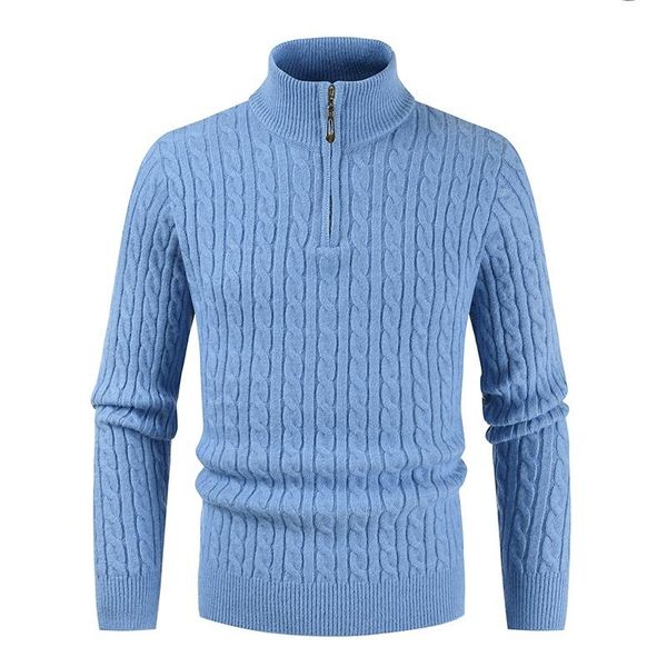 luxury men's twisted turtleneck sweater polyester large size pullover solid color zipper turtleneck sweater slim casual clothing, White;black
luxury men's twisted turtleneck sweater polyester large size pullover solid color zipper turtleneck sweater slim casual clothing, White;black