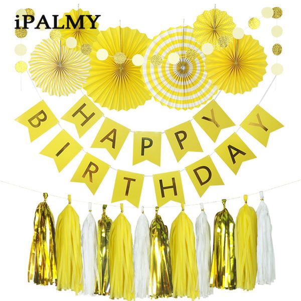 ipalmy yellow party decoration hanging fans birthday banner decorative garland paper tassels for baby shower wedding
ipalmy yellow party decoration hanging fans birthday banner decorative garland paper tassels for baby shower wedding