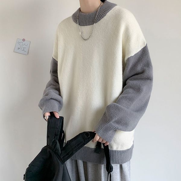 stitching contrast sweater men's spring and autumn loose lazy korean style fashion and handsome knitwear fashion, White;black
stitching contrast sweater men's spring and autumn loose lazy korean style fashion and handsome knitwear fashion, White;black