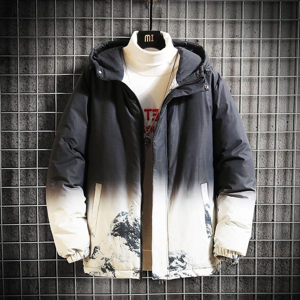 men's down & parkas winter cotton jacket wear thicken korean snow mountain printed youth casual cotton-padded warm men, Black
men's down & parkas winter cotton jacket wear thicken korean snow mountain printed youth casual cotton-padded warm men, Black