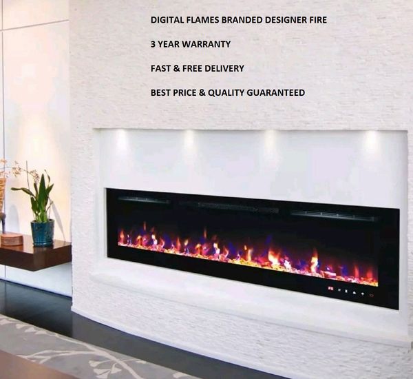 50 inch led 'digital flames' white black insert wall mounted electric fire 2020
50 inch led 'digital flames' white black insert wall mounted electric fire 2020