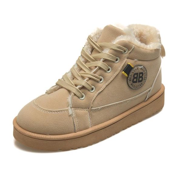 khaki retro style round-toe flock fur comfortable warm snow boots velvet thickening non-slip ankle boots outdoor work, Black
khaki retro style round-toe flock fur comfortable warm snow boots velvet thickening non-slip ankle boots outdoor work, Black