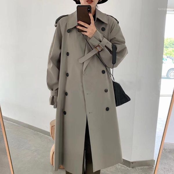 british style slim midi long trench coat for women plus size casual double breasted belted turn down collar windbreaker w0871, Tan;black
british style slim midi long trench coat for women plus size casual double breasted belted turn down collar windbreaker w0871, Tan;black