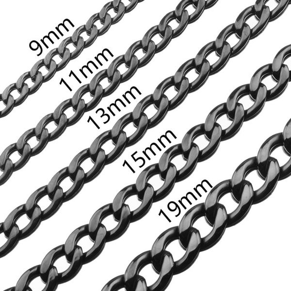 men's women's black filled solid necklace 9/11/13/15/19mm stainless steel curb chains link male female necklace fashion 2020, Silver
men's women's black filled solid necklace 9/11/13/15/19mm stainless steel curb chains link male female necklace fashion 2020, Silver