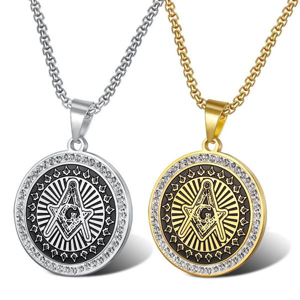 pendant necklaces 40mm shiny masonic ag zircon stone round for men stainless steel jewelry religious wholesale ne487g, Silver
pendant necklaces 40mm shiny masonic ag zircon stone round for men stainless steel jewelry religious wholesale ne487g, Silver