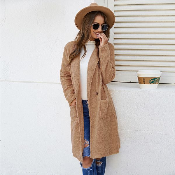 new europe america 2021 and winter wool sleeve female coat dv3z, Black