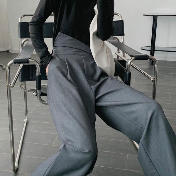 autumn new fashion casual suit pants women's wide-leg pants high waist lapel straight1, Black;white
autumn new fashion casual suit pants women's wide-leg pants high waist lapel straight1, Black;white