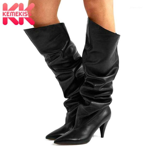 boots kemekiss real leather women knee high solid color winter shoes slip on western style club mujer footwear size 33-431, Black
boots kemekiss real leather women knee high solid color winter shoes slip on western style club mujer footwear size 33-431, Black