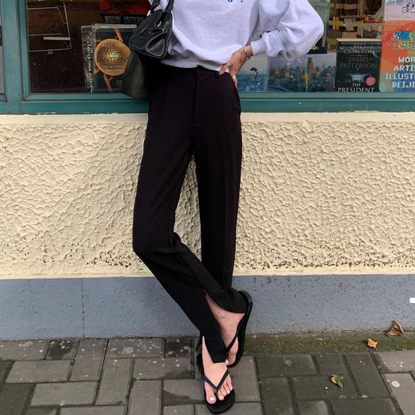 black 2021 new straight-waisted high-waisted female pants fall kpop style women's clothing 97xi 4yi8, Black;white
black 2021 new straight-waisted high-waisted female pants fall kpop style women's clothing 97xi 4yi8, Black;white