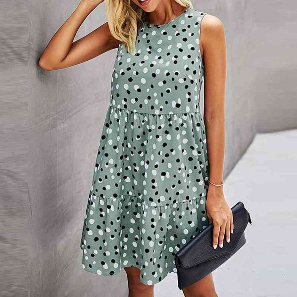female dresses summer women sundress o neck dots print sleeveless large hem loose knee-length dress woman clothing, Black;gray
female dresses summer women sundress o neck dots print sleeveless large hem loose knee-length dress woman clothing, Black;gray