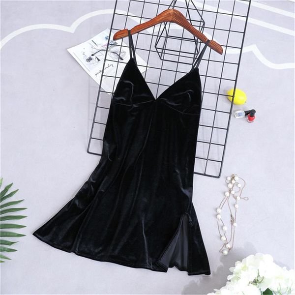 a-line base skirt home service gold velvet v-neck suspender nightdress split comfortable and loose nightdress nightgown1, Black;red
a-line base skirt home service gold velvet v-neck suspender nightdress split comfortable and loose nightdress nightgown1, Black;red