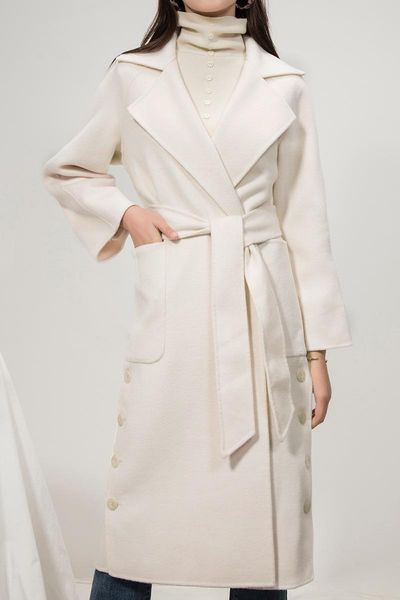 2020 new autumn and winter simple lapel women's double face cashmere coat medium long small split split woolen coat, Black
2020 new autumn and winter simple lapel women's double face cashmere coat medium long small split split woolen coat, Black