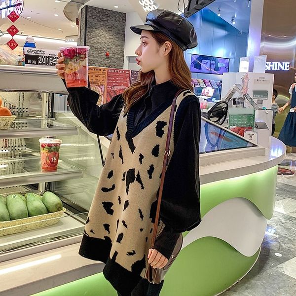 new autumn 2019 new lantern sleeve black vest dress shirt + v-neck leopard vest set 2 pieces of foreign style wool dress for women mgnmh mgn, White;black
new autumn 2019 new lantern sleeve black vest dress shirt + v-neck leopard vest set 2 pieces of foreign style wool dress for women mgnmh mgn, White;black