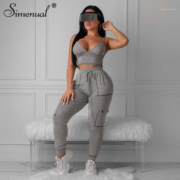 simenual sporty fashion matching set women workout 2019 autumn jogger set pocket sleeveless and pants 2 piece outfits1, White
simenual sporty fashion matching set women workout 2019 autumn jogger set pocket sleeveless and pants 2 piece outfits1, White