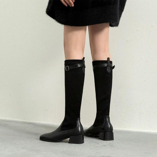 new stylish women's shoes all-matching women's boots long boots high 2020 autumn and winter square heel square toe rubber, Black
new stylish women's shoes all-matching women's boots long boots high 2020 autumn and winter square heel square toe rubber, Black