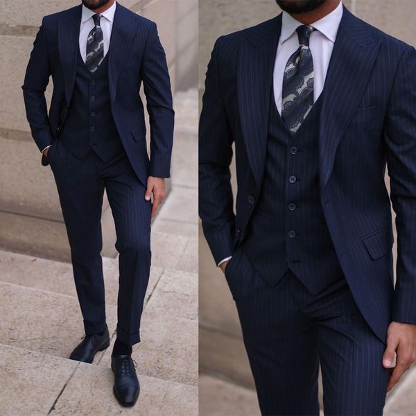 navy striped tuxedos mens pants suits slim fit groom wedding prom party blazer overcoat ( jacket+vest+pants), Black;gray
navy striped tuxedos mens pants suits slim fit groom wedding prom party blazer overcoat ( jacket+vest+pants), Black;gray