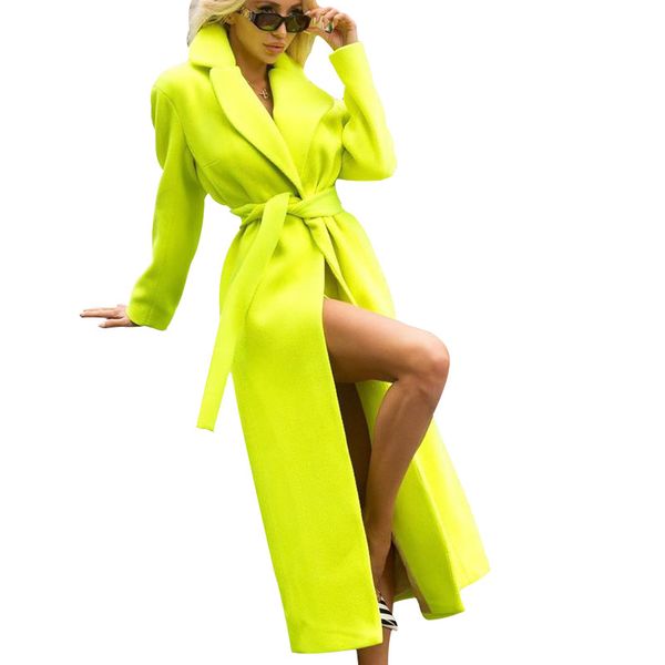 women lapel neck long blend long sleeve belt woolen coats ladies winter slim clothes, Black
women lapel neck long blend long sleeve belt woolen coats ladies winter slim clothes, Black