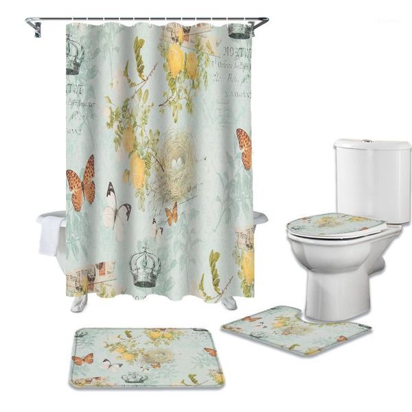 vintage retro flower butterfly bird waterproof shower curtain rug set non-slip bath mat toliet cover polyester shower curtain1
vintage retro flower butterfly bird waterproof shower curtain rug set non-slip bath mat toliet cover polyester shower curtain1