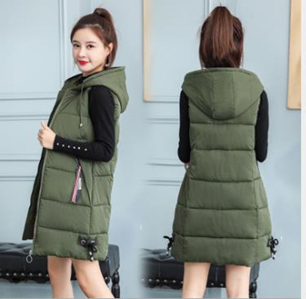 wholesale women's mid-length autumn and winter new fashion hooded slim cotton vest jacket, Black;white
wholesale women's mid-length autumn and winter new fashion hooded slim cotton vest jacket, Black;white