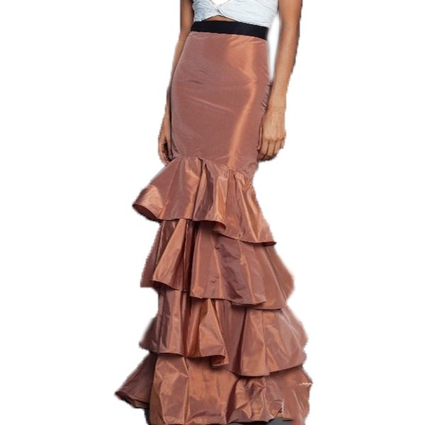 mermiad long women's skirts with black elastic belt tiered ruffle floor-length formal party prom skirt taffeta t200113
mermiad long women's skirts with black elastic belt tiered ruffle floor-length formal party prom skirt taffeta t200113