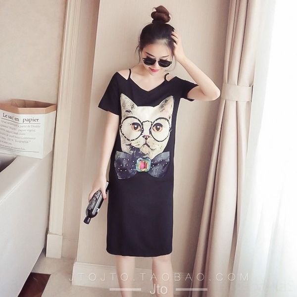 infje платья платья лето fm подвязка skirtsling стропы новой юбка мультфильм кошка одна линии длина воротника в середине юбки крупных женщин, Black;gray
infje платья платья лето fm подвязка skirtsling стропы новой юбка мультфильм кошка одна линии длина воротника в середине юбки крупных женщин, Black;gray