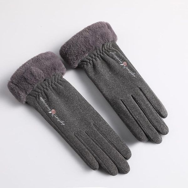 new women winter keep warm touch screen double layer plus velvet inside gloves plush wrist female letter embroidery soft gloves, Blue;gray
new women winter keep warm touch screen double layer plus velvet inside gloves plush wrist female letter embroidery soft gloves, Blue;gray