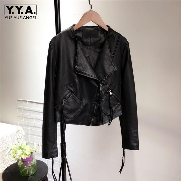 women's leather & faux european slim washed pu jacket women fashion 2021 zipper black biker street punk short coat female s
women's leather & faux european slim washed pu jacket women fashion 2021 zipper black biker street punk short coat female s
