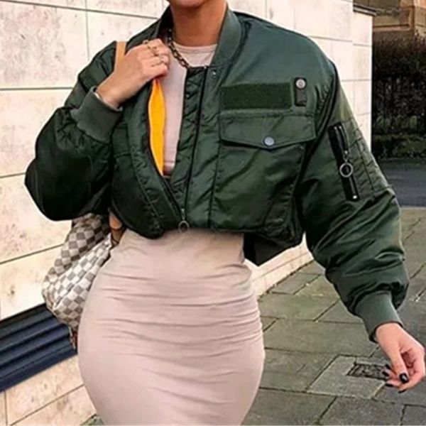 women's bomber jacket short fashion windbreaker women coats long sleeve basic jackets thick female autumn winter outerwear 201029, Black;brown
women's bomber jacket short fashion windbreaker women coats long sleeve basic jackets thick female autumn winter outerwear 201029, Black;brown