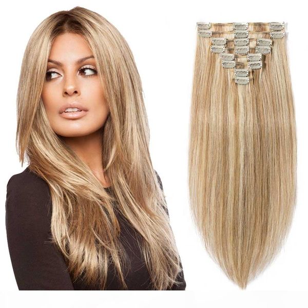 stock double drawn clip in human hair extensions piano color from 8-28inches hair extension for woman, Black;brown
stock double drawn clip in human hair extensions piano color from 8-28inches hair extension for woman, Black;brown