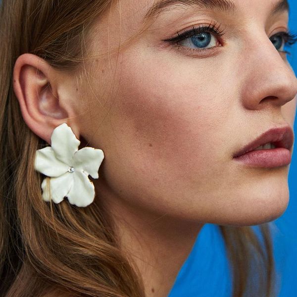 jujia 6 colors new trend fashion flower earring vintage design crystal statement drop earrings for women, Silver 
jujia 6 colors new trend fashion flower earring vintage design crystal statement drop earrings for women, Silver