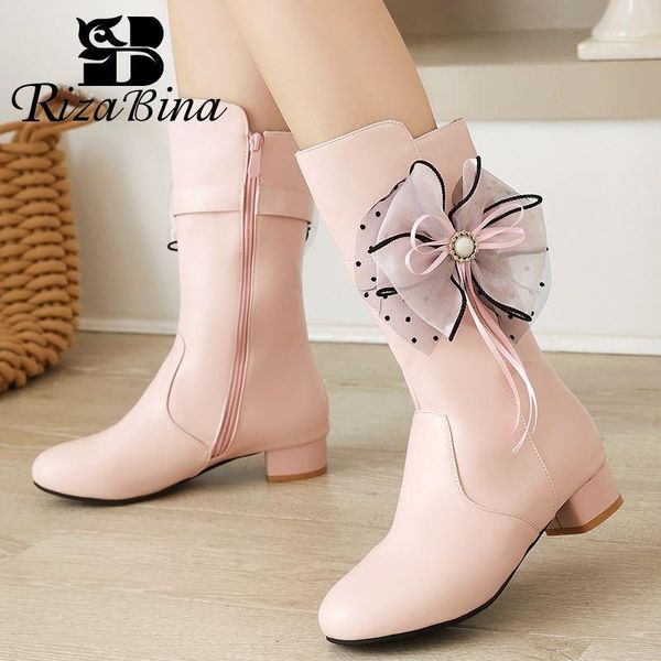 boots rizabina women mid calf snow pointed toe butterfly-knot zipper shoes winter warm party footwear size 26-441, Black
boots rizabina women mid calf snow pointed toe butterfly-knot zipper shoes winter warm party footwear size 26-441, Black