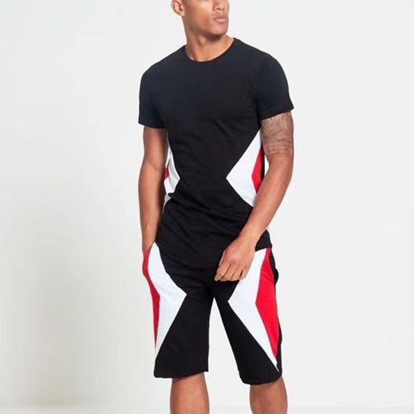 gym clothing european and american men's short-sleeved fashion trend suit outdoor sports leisure hit color personality two-piece, White;black
gym clothing european and american men's short-sleeved fashion trend suit outdoor sports leisure hit color personality two-piece, White;black