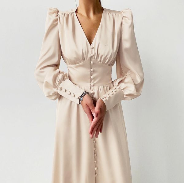 new 2021 spring lantern sleeves v-collar women long sleeve high waist summer vestidos tf3c, Black;gray
new 2021 spring lantern sleeves v-collar women long sleeve high waist summer vestidos tf3c, Black;gray